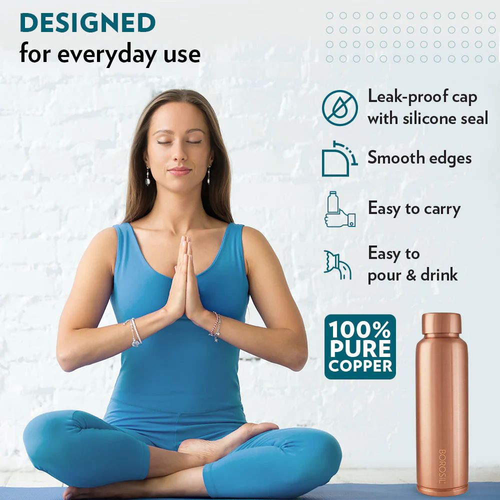 Borosil Eco 1000 ML Copper Bottle | 1 Pc
