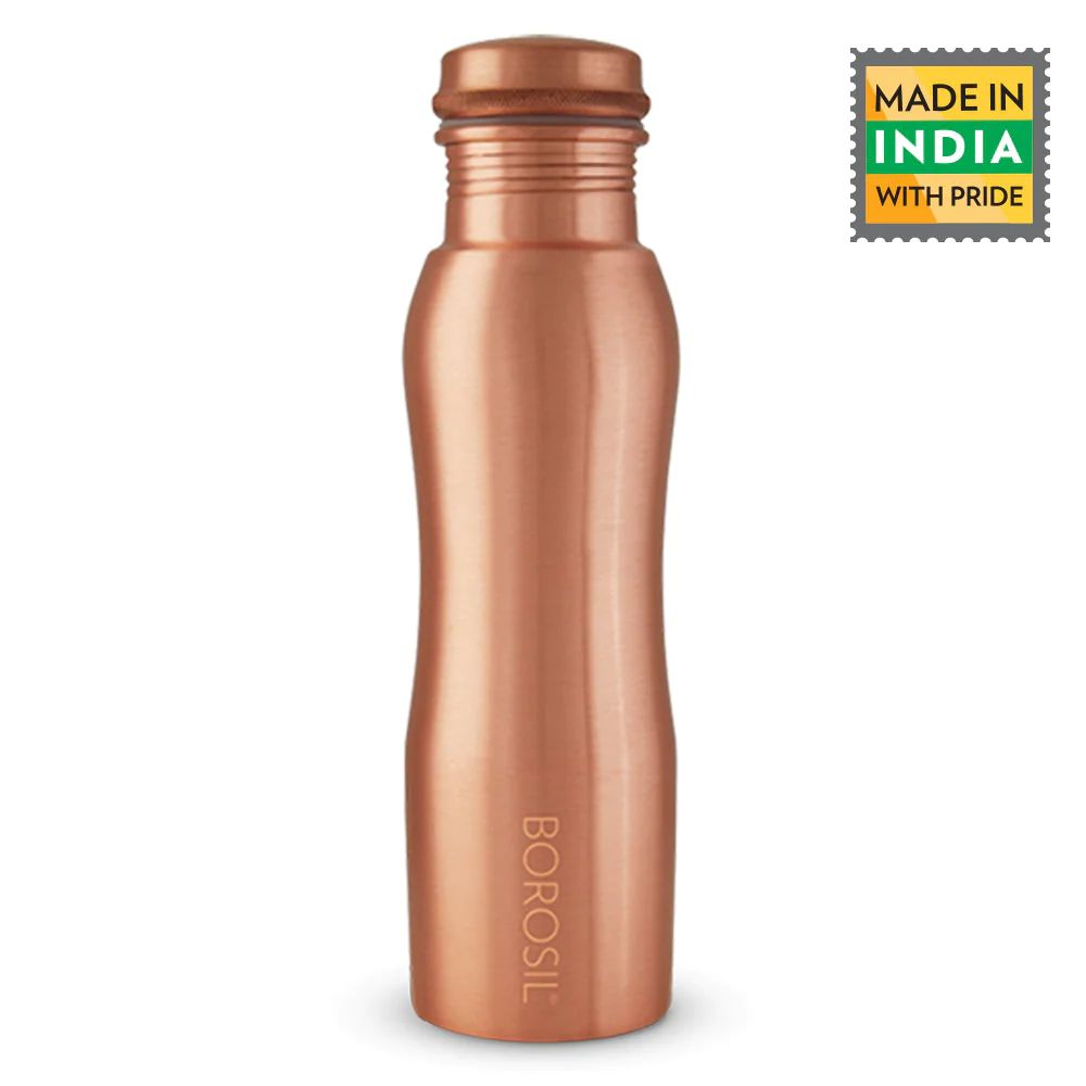 Borosil Curvy 1000 ML Copper Bottle | 1 Pc