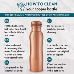 Borosil Curvy 1000 ML Copper Bottle | 1 Pc