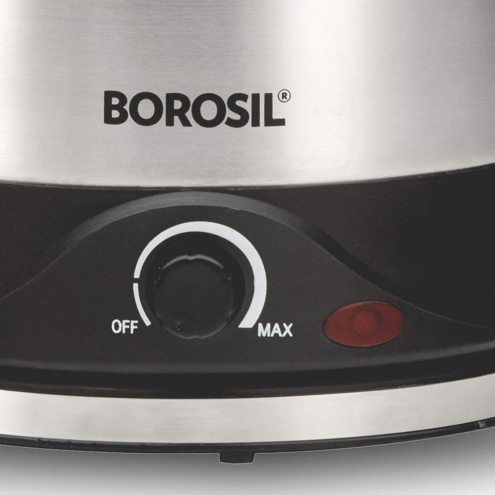 Borosil Stainless Steel Omni 1.5 Litre 600 Watts Electric Kettle | Silver