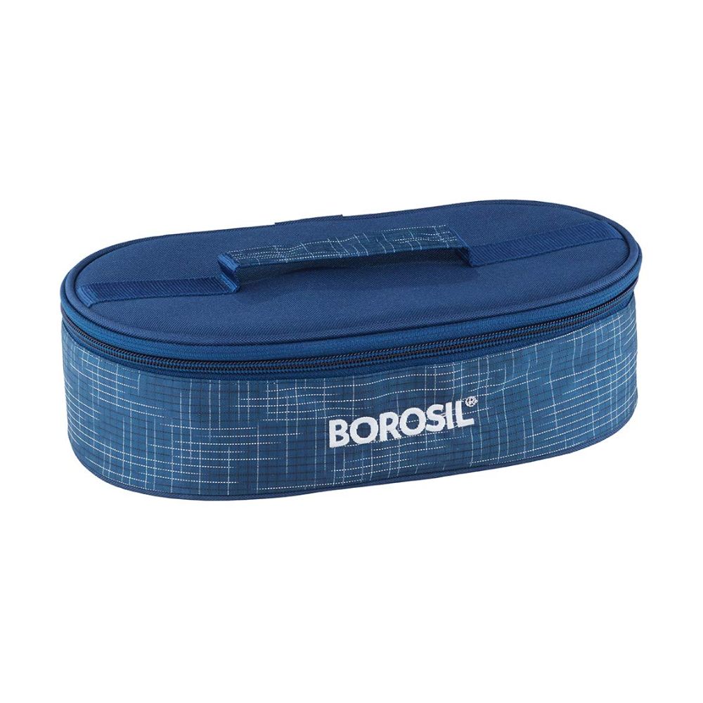 Borosil Indigo 2 Containers Glass Lunch Box | Microwave Safe | Set of 2 Pcs