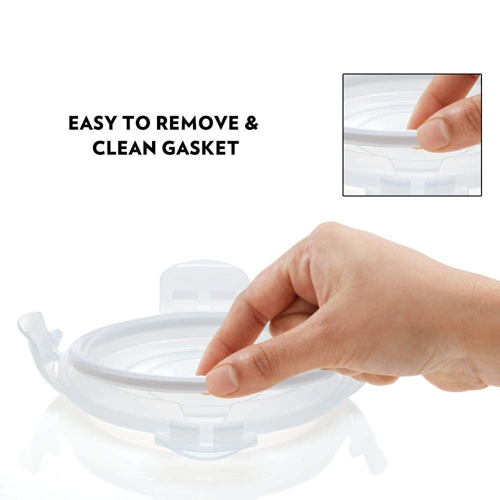 Borosil Indigo 2 Containers Glass Lunch Box | Microwave Safe | Set of 2 Pcs