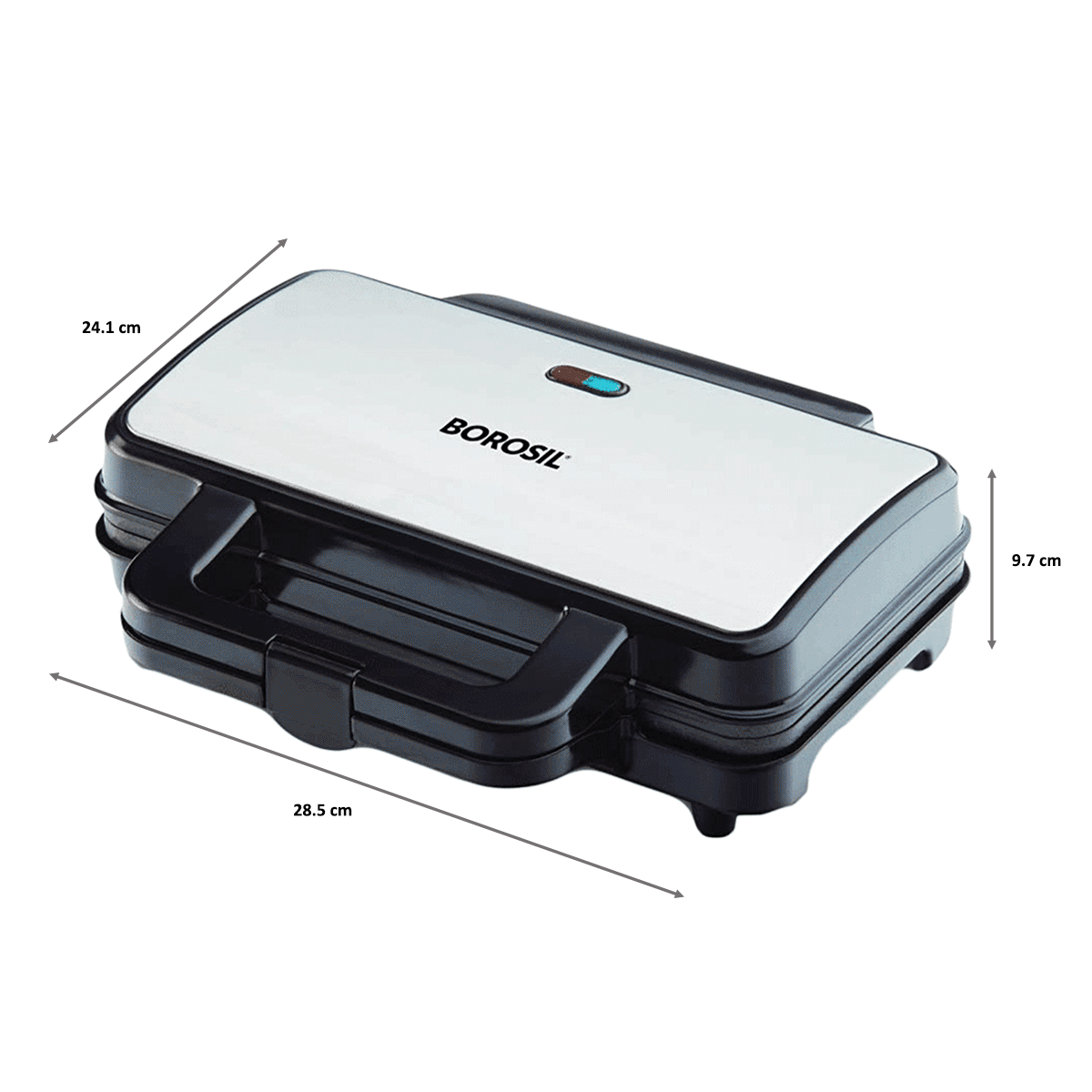Borosil - Neo Waffle Maker, 1000 W, Silver