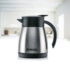 Borosil Insulated Stainless Steel Tea Pot | Hot n Cold | Silver