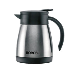 Borosil Insulated Stainless Steel Tea Pot | Hot n Cold | Silver