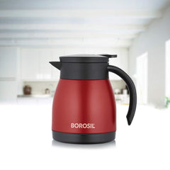Borosil Insulated Stainless Steel Tea Pot | Hot n Cold | Red