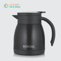 Borosil Insulated Stainless Steel Tea Pot | Hot n Cold | Black