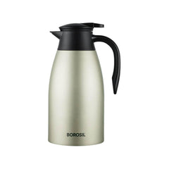 Borosil Stainless Steel Oyster 2000 ML Vacuum Insulated Teapot | Silver | 1 Pc