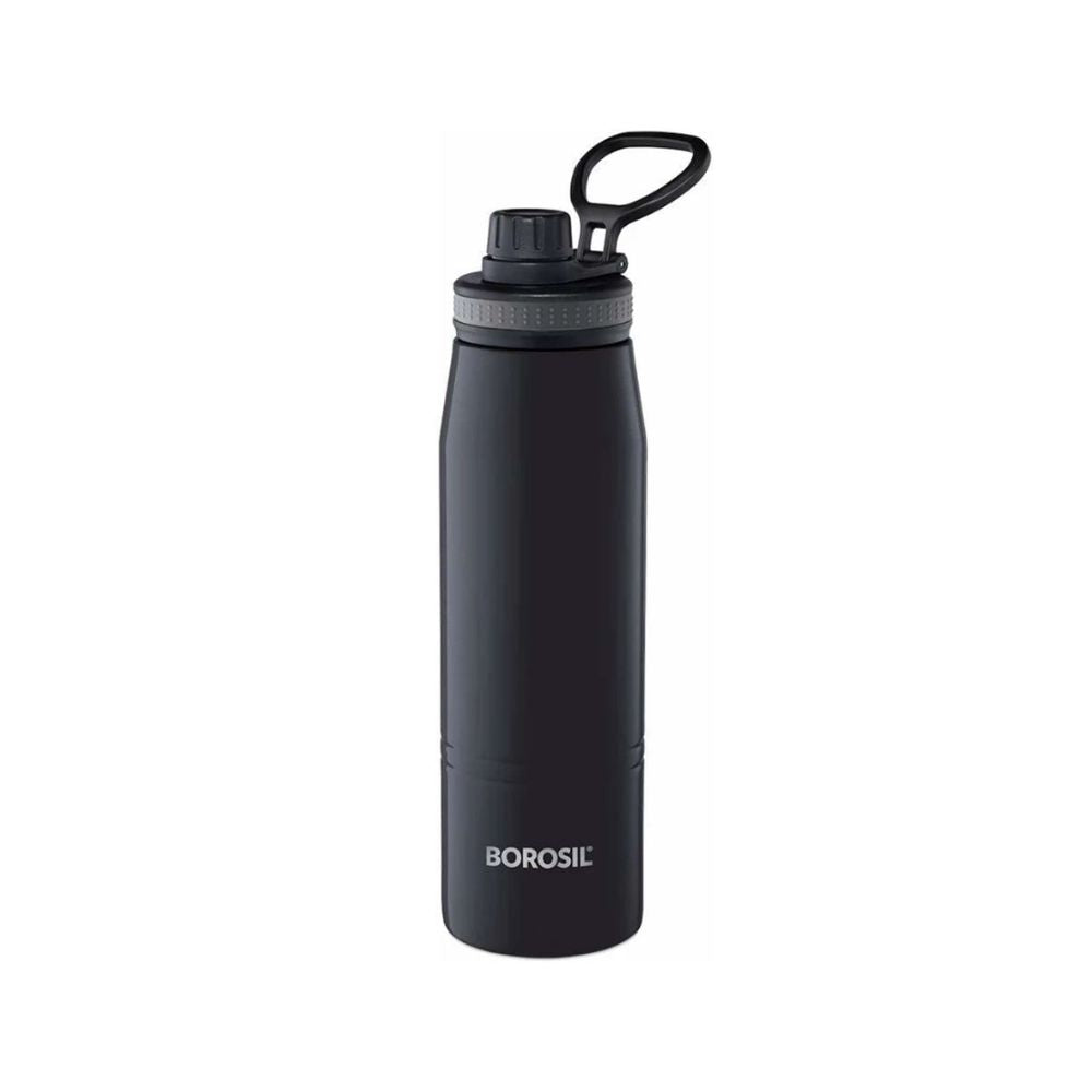 Borosil Stainless Steel Hydra Gosports Vacuum Insulated Water Bottle | Black | 1 Pc