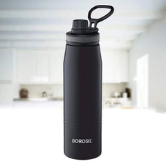 Borosil Stainless Steel Hydra Gosports Vacuum Insulated Water Bottle | Black | 1 Pc