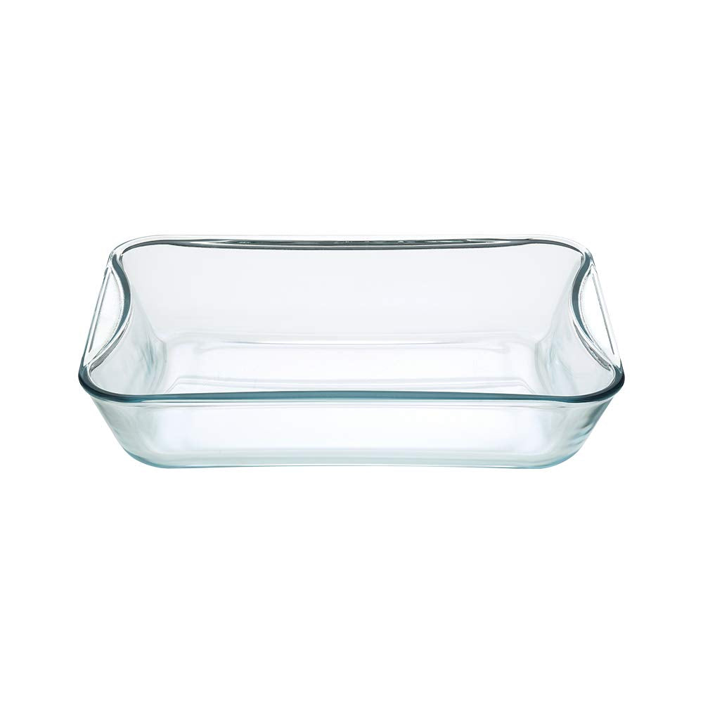 Borosil Glass Easy Grip Rectangular Baking Dish | Microwave Safe & Oven Safe | Transparent | 1 Pc