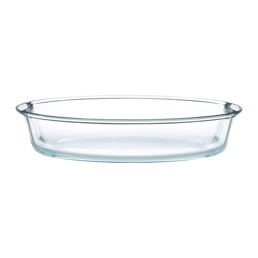 Borosil EasyGrip 2500 ML Oval Baking Dish | Microwave Safe & Oven Safe | Transparent | 1 Pc