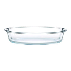 Borosil EasyGrip 2500 ML Oval Baking Dish | Microwave Safe & Oven Safe | Transparent | 1 Pc