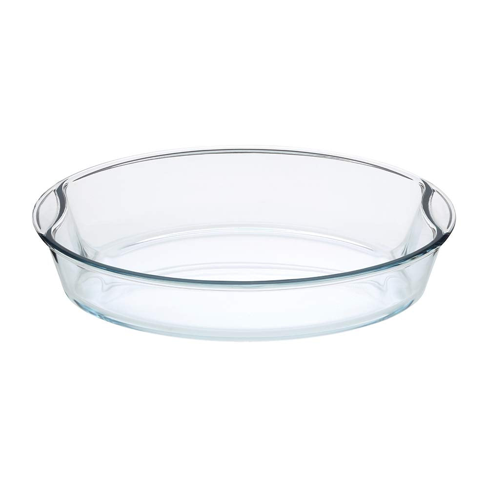 Borosil EasyGrip 2500 ML Oval Baking Dish | Microwave Safe & Oven Safe | Transparent | 1 Pc