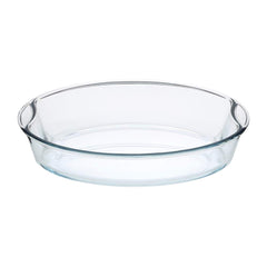 Borosil EasyGrip 2500 ML Oval Baking Dish | Microwave Safe & Oven Safe | Transparent | 1 Pc