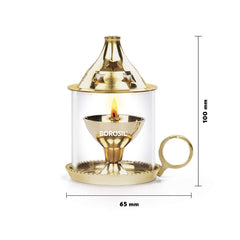 Borosil Brass Mangal Small Akhand Diya | Golden