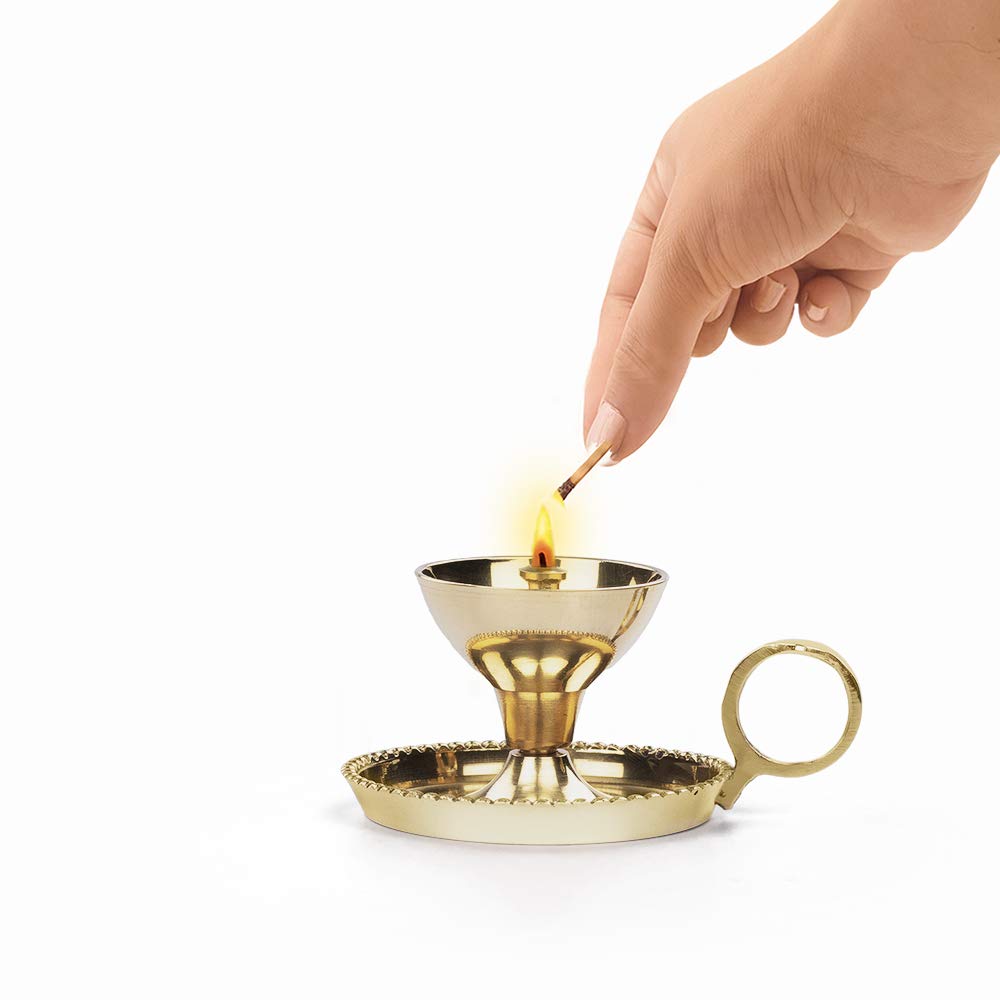 Borosil Brass Mangal Small Akhand Diya | Golden