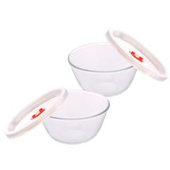 Borosil Basic 500 ML Mixing Bowl Set | Transparent | Set of 2 Pcs