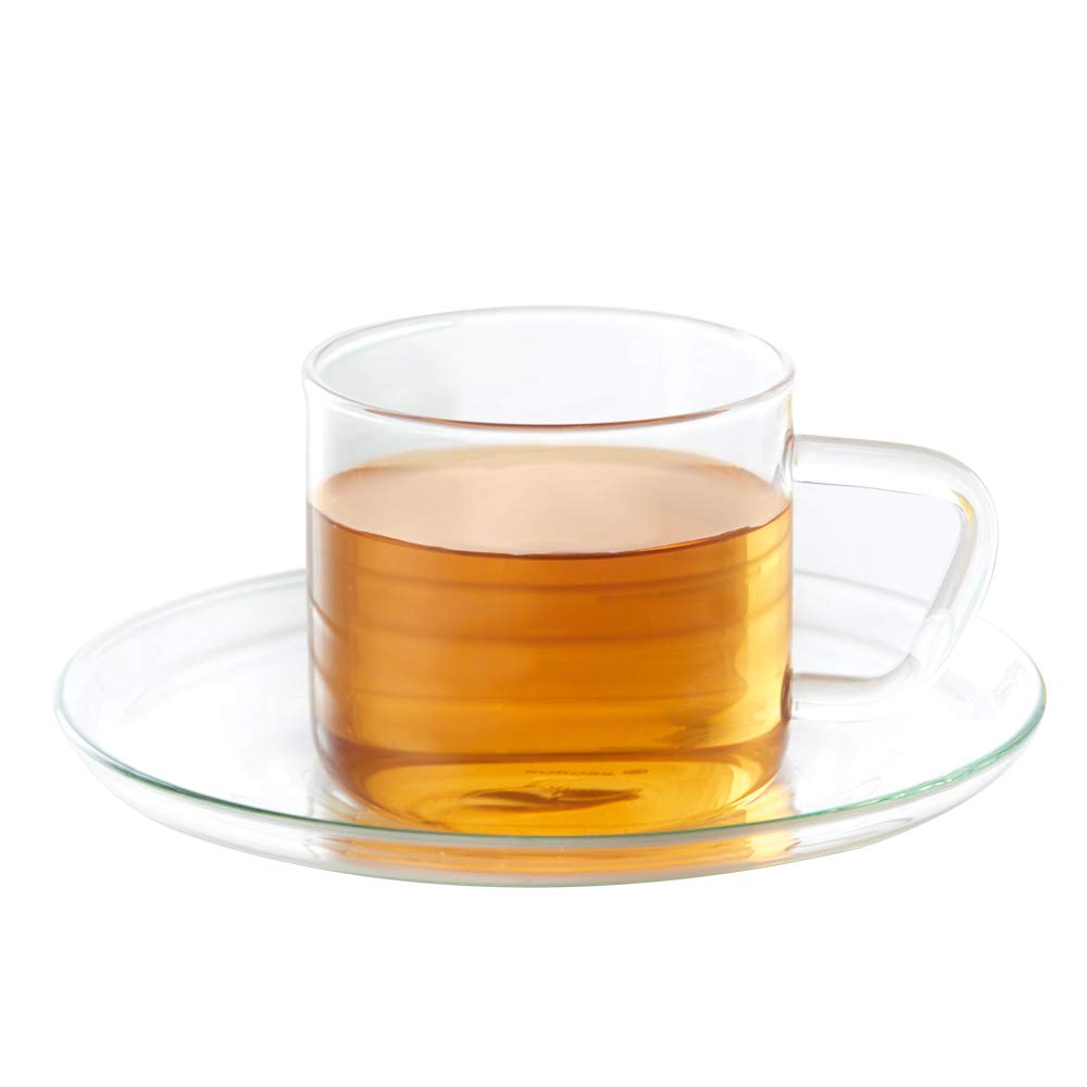 Borosil Radius Cup and Saucer Set | Transparent | Set of 12 Pcs
