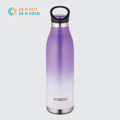 Borosil Stainless Seel Hydra ColourCrush 700 ML Vacuum Insulated Water Bottle | Violet | 1 Pc