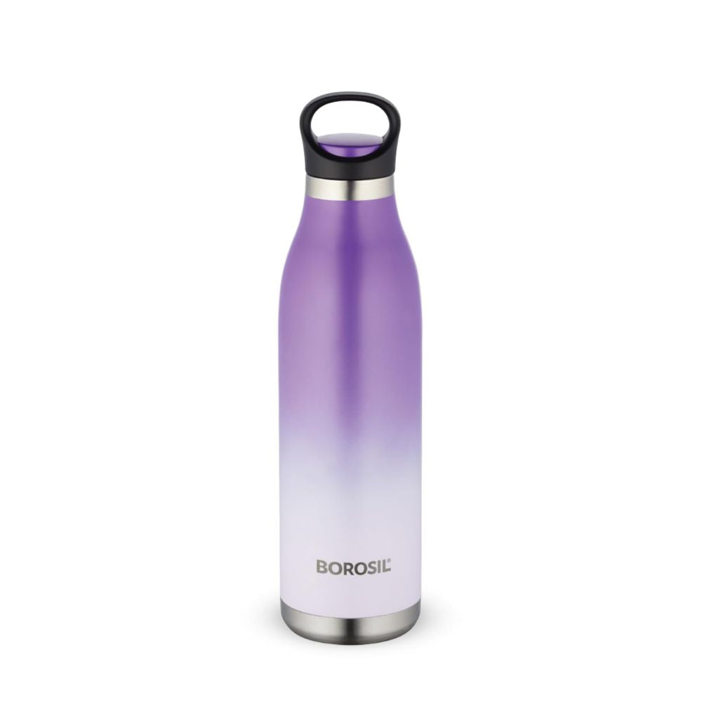 Borosil Stainless Seel Hydra ColourCrush 700 ML Vacuum Insulated Water Bottle | Violet | 1 Pc