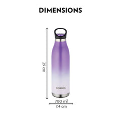 Borosil Stainless Seel Hydra ColourCrush 700 ML Vacuum Insulated Water Bottle | Violet | 1 Pc