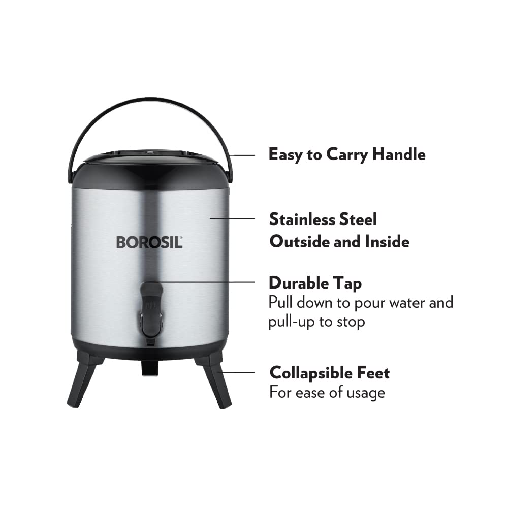 Borosil Stainless Steel Hydra Wonder Water Jug | Silver