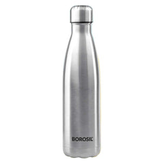 Borosil Stainless Steel Bolt 1000 ML Single Wall Bottle | Silver | 1 Pc