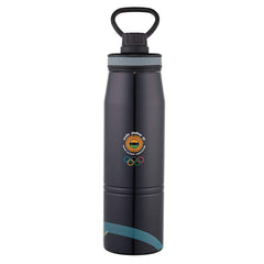 Borosil Stainless Steel Hydra Gosports Football 900 ML Vacuum Insulated Water Bottle | Black | 1 Pc