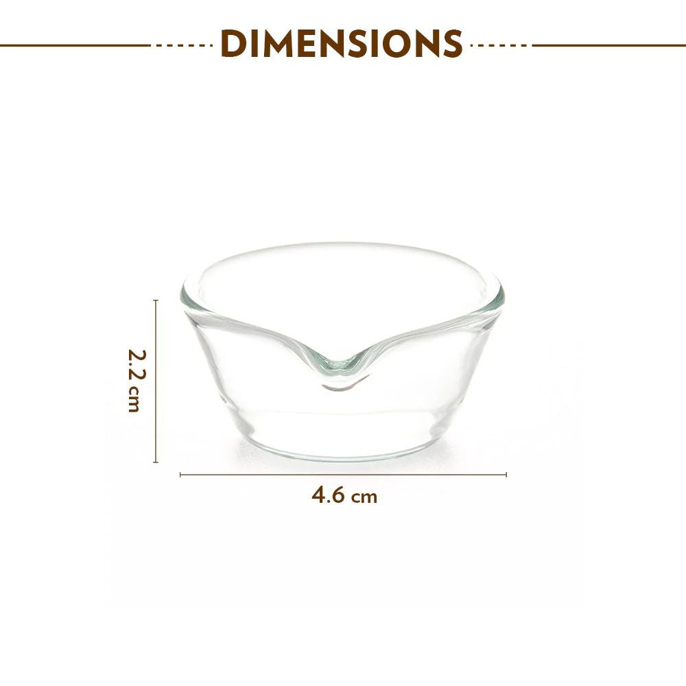Borosil Small Glass Diya | Transparent | Set of 6 Pcs