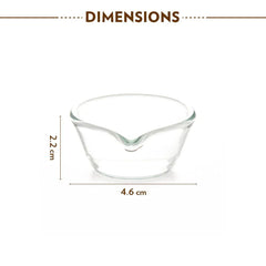 Borosil Small Glass Diya | Transparent | Set of 6 Pcs