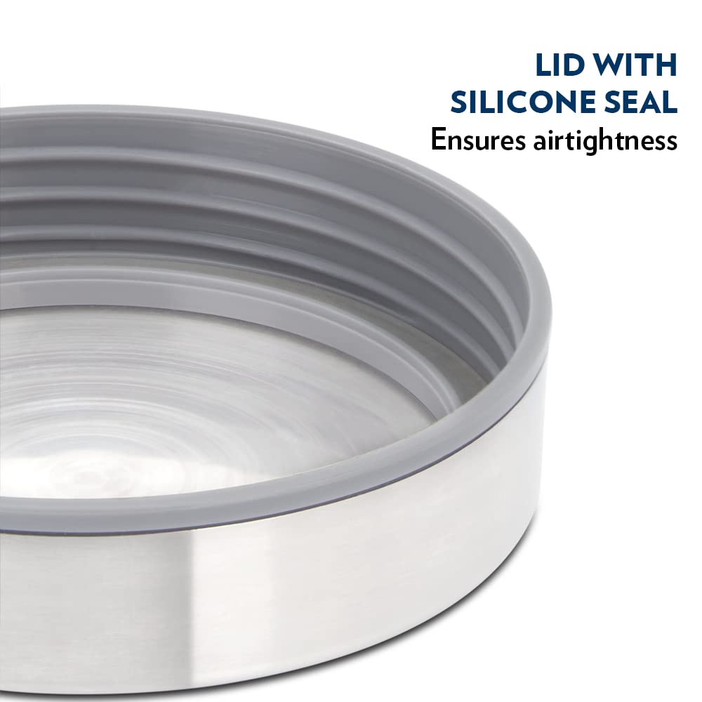 Borosil Endura Storage Glass Jar with SS Lid | Air-Tight Storage Containers For Kitchen | Transparent | 1 Pc