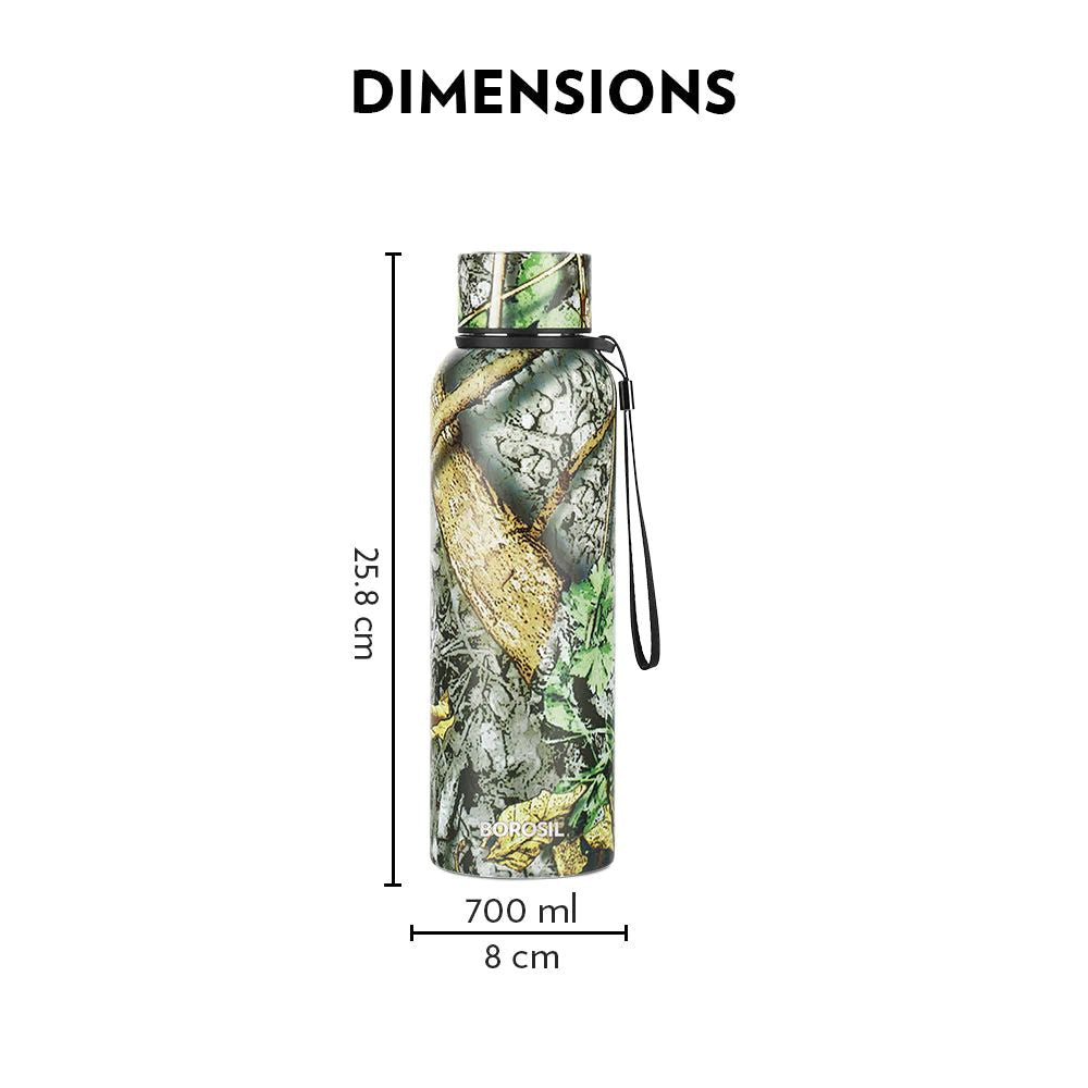 Borosil Trek Granite 700 ML Stainless Steel Water Bottle | 1 Pc