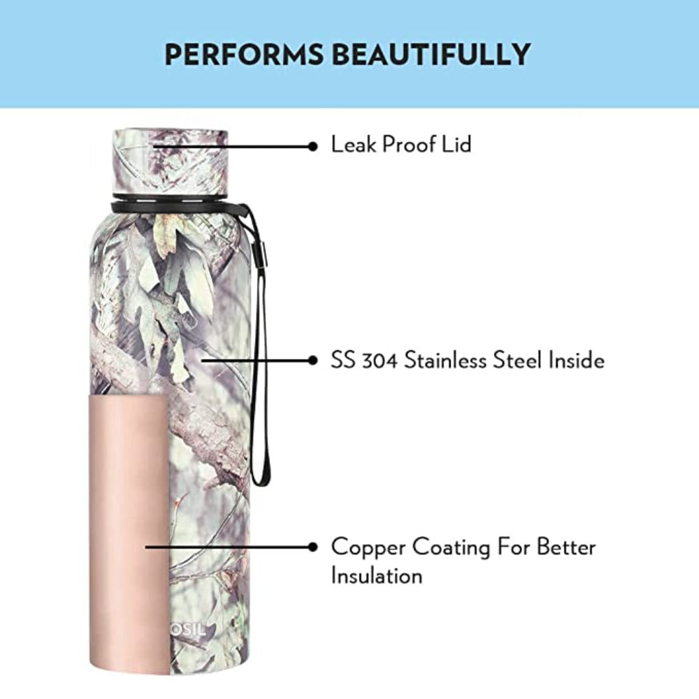 Borosil Trek Slate 700 ML Stainless Steel Water Bottle | 1 Pc