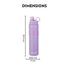 Borosil Stainless Steel Hydra Thirst Burst Lavender 800 ML Vacuum Insulated Flask Bottle | Lavender | 1 Pc