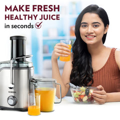 Borosil Primus Plus 800 Watts Centrifugal Juicer | Silver & Black