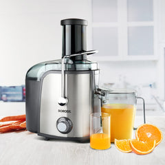 Borosil Primus Plus 800 Watts Centrifugal Juicer | Silver & Black