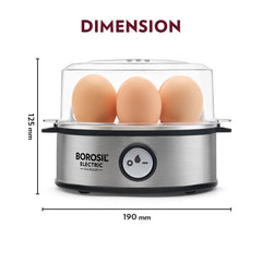 Borosil Electric 360 Watts Egg Boiler with Transparent Lid | 7 Egg Capacity