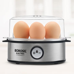Borosil Electric 360 Watts Egg Boiler with Transparent Lid | 7 Egg Capacity
