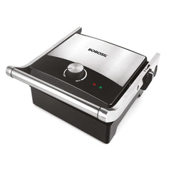 Borosil Mega Jumbo 180° 2000 Watts Grill Sandwich Maker | Silver & Black