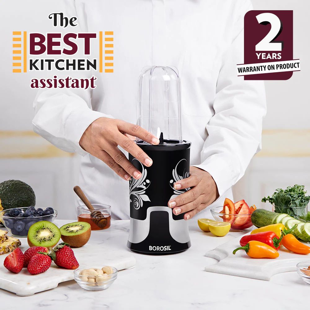 Borosil Nutrifresh 400 Watts NB 01 Blender Grinder & Smoothie Maker | Black