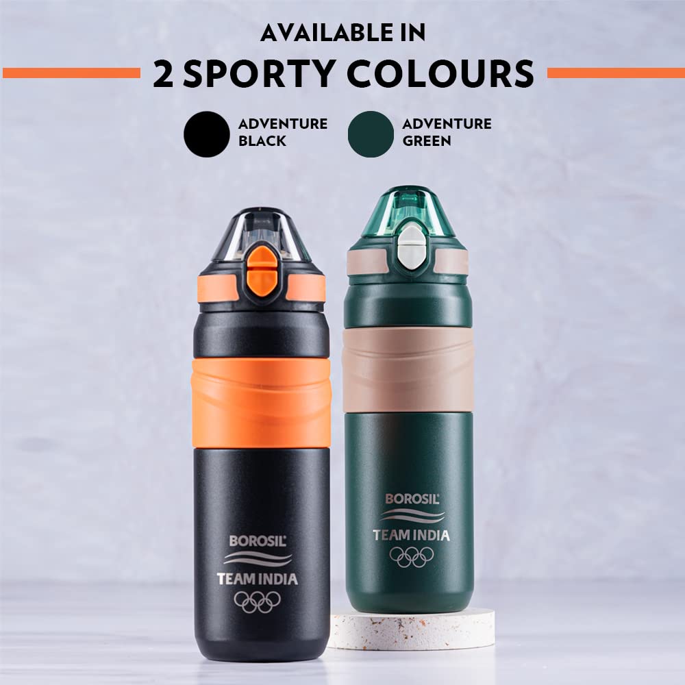 Borosil Hydra Adventure 560 ML Stainless Steel Vacuum Insulated Water Bottle | Hot & Cold | 1 Pc