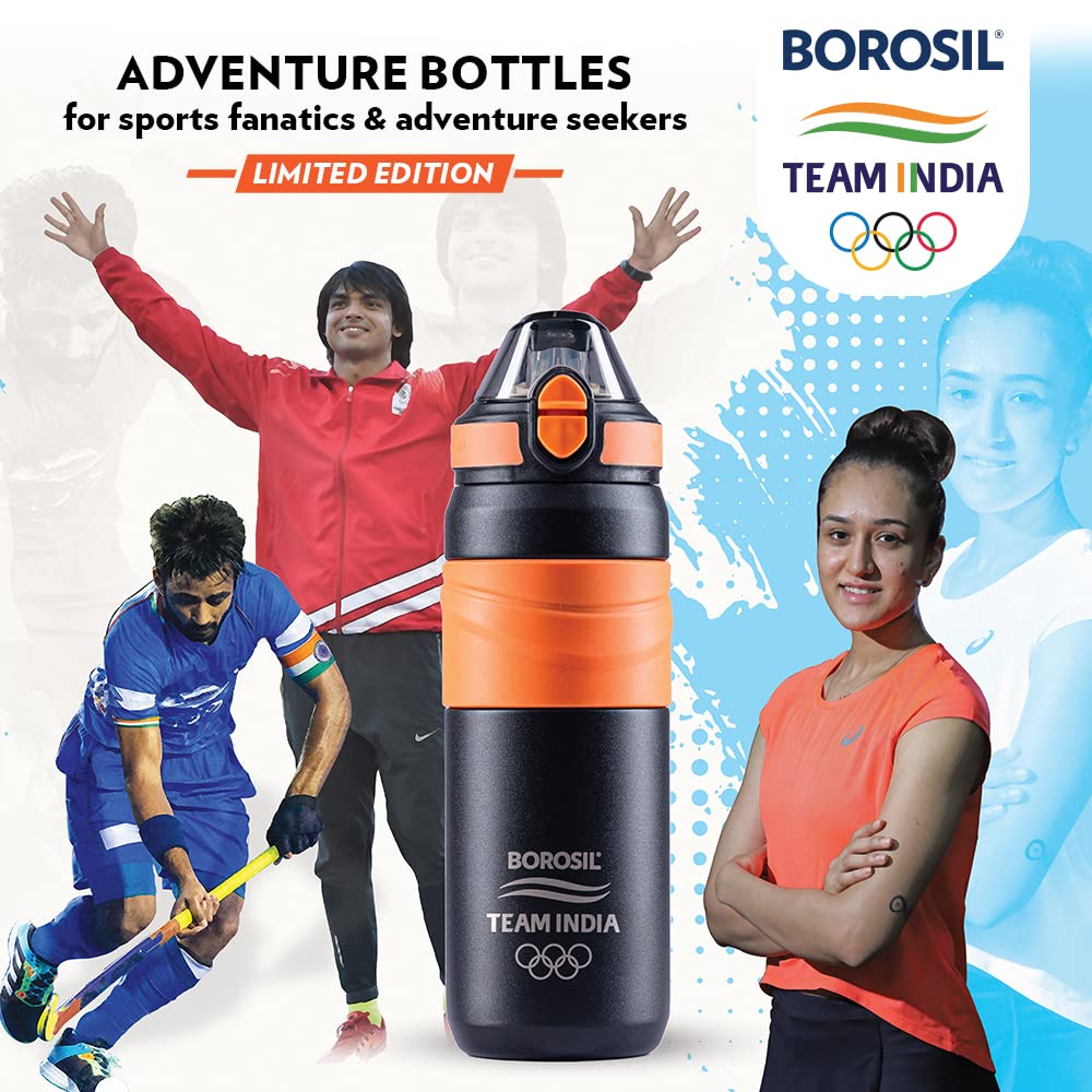 Borosil Hydra Adventure 560 ML Stainless Steel Vacuum Insulated Water Bottle | Hot & Cold | 1 Pc
