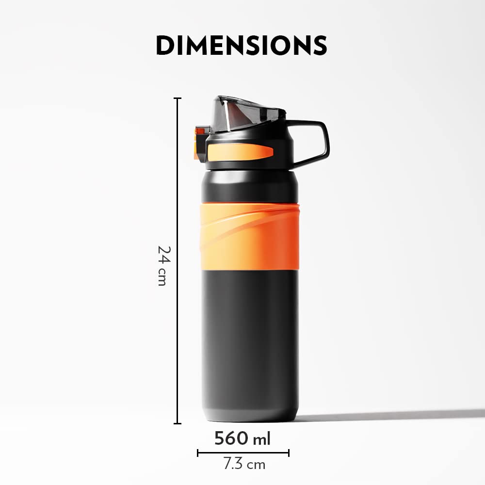 Borosil Hydra Adventure 560 ML Stainless Steel Vacuum Insulated Water Bottle | Hot & Cold | 1 Pc