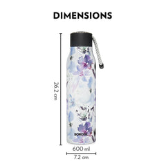Borosil Stainless Steel Aquasoul Flora 600 ML Vacuum Insulated Bottle | 1 Pc