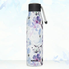 Borosil Stainless Steel Aquasoul Flora 600 ML Vacuum Insulated Bottle | 1 Pc