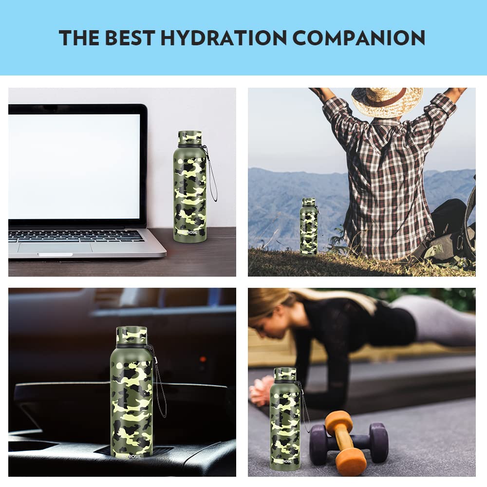 Borosil Trek Military Green 700 ML Stainless Steel Water Bottle | 1 Pc