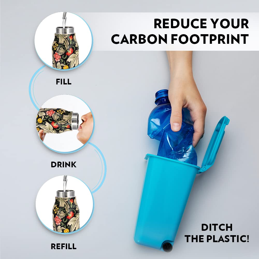 Borosil Stainless Steel Hydra Aquasoul Slate 600 ML Water Bottle | 1 Pc