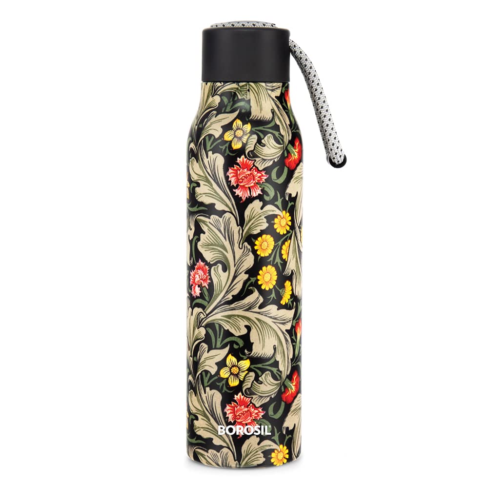 Borosil Stainless Steel Hydra Aquasoul Slate 600 ML Water Bottle | 1 Pc