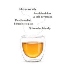Borosil Bella 300 ML Double Wall Glass Tumbler | Transparent | Set of 2 Pcs